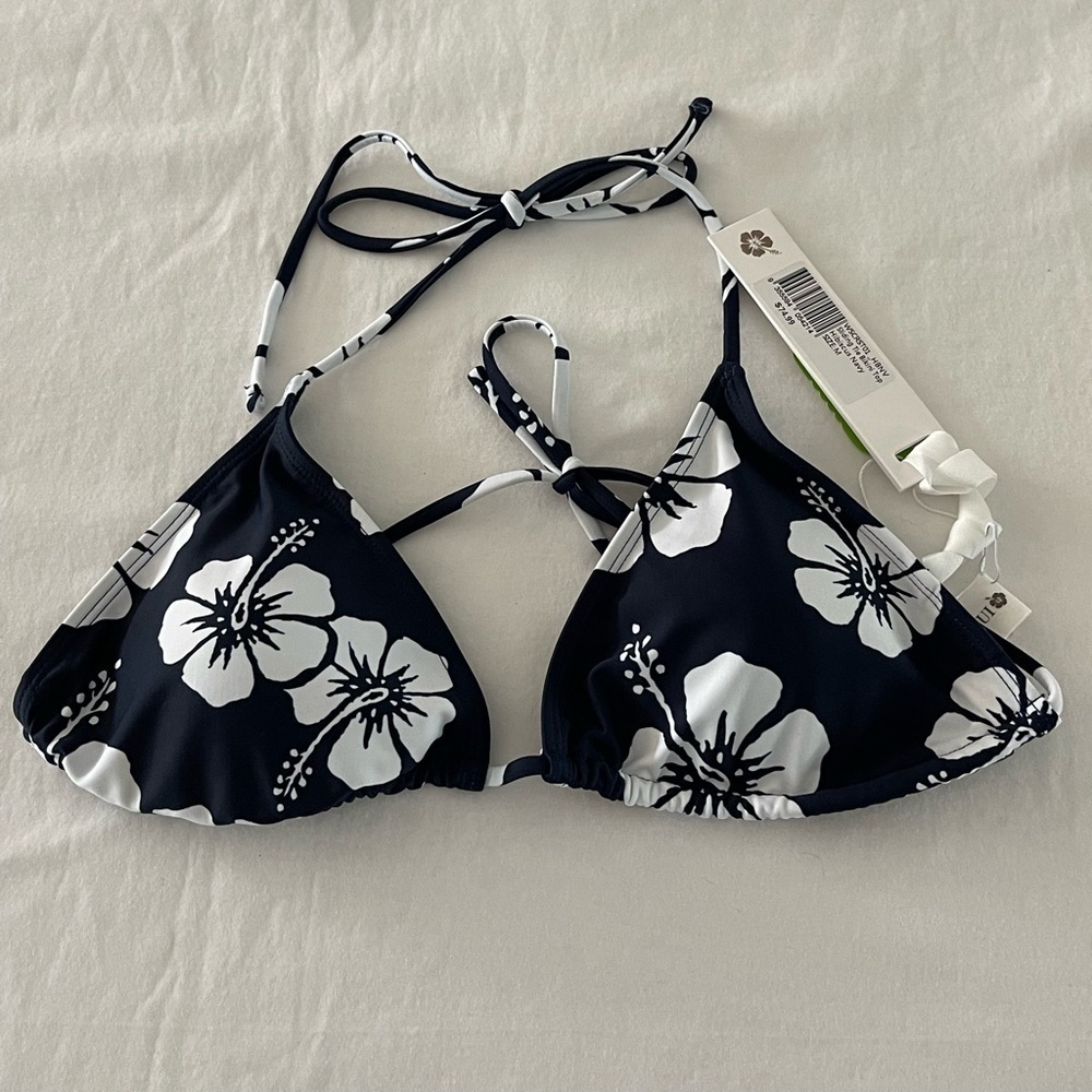 Okanui | NWT | Poseidon Reversible Bikini | Navy & White | Medium - Picture 7 of 11